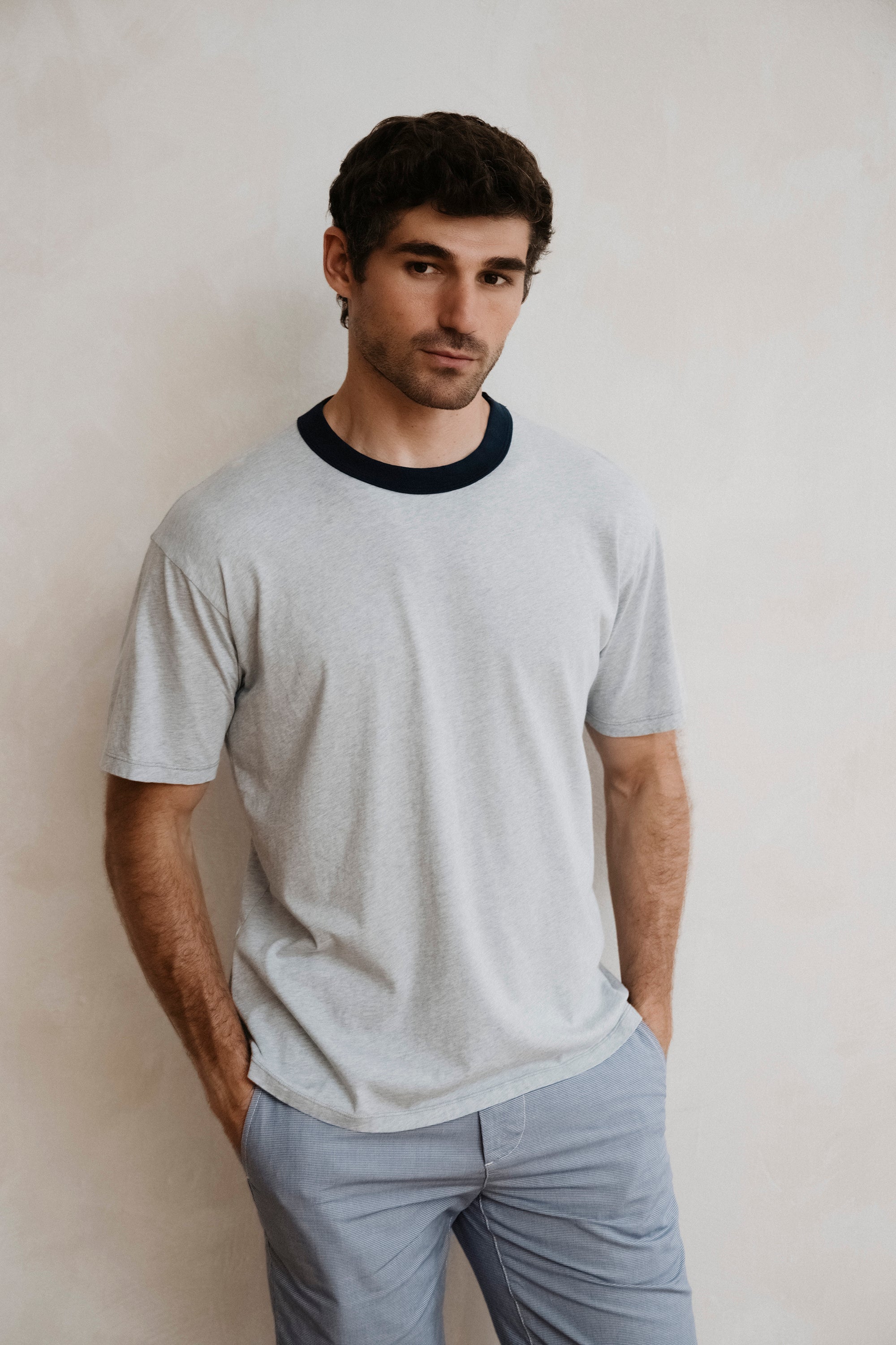 SS Organic Heather Ringer Tee