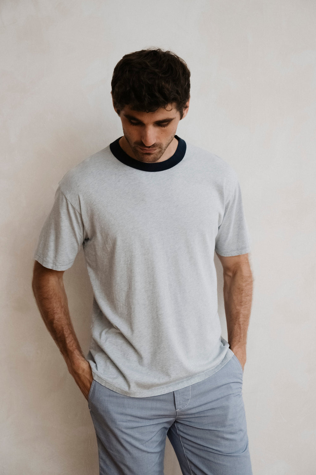 SS Organic Heather Ringer Tee