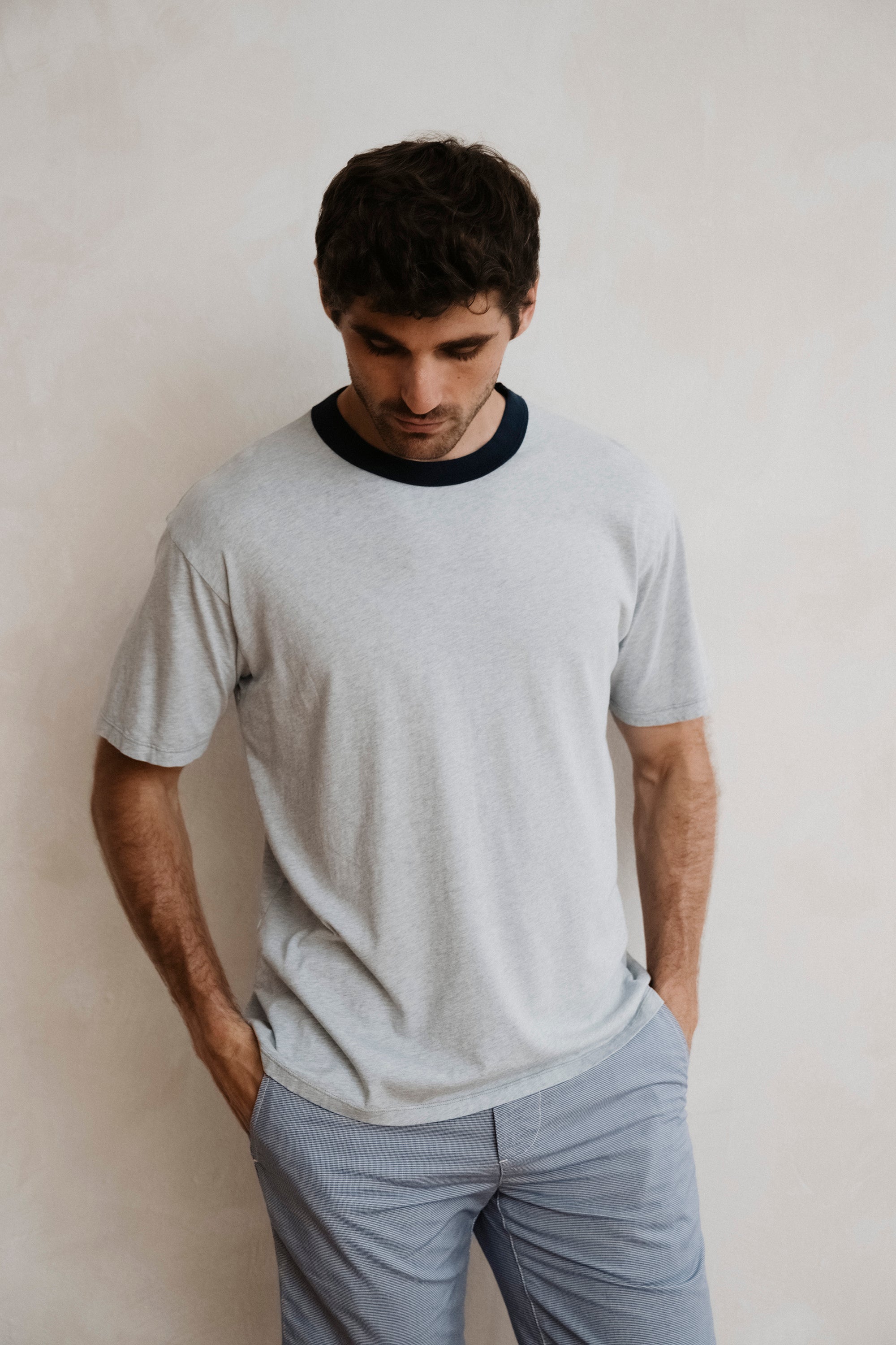 SS Organic Heather Ringer Tee