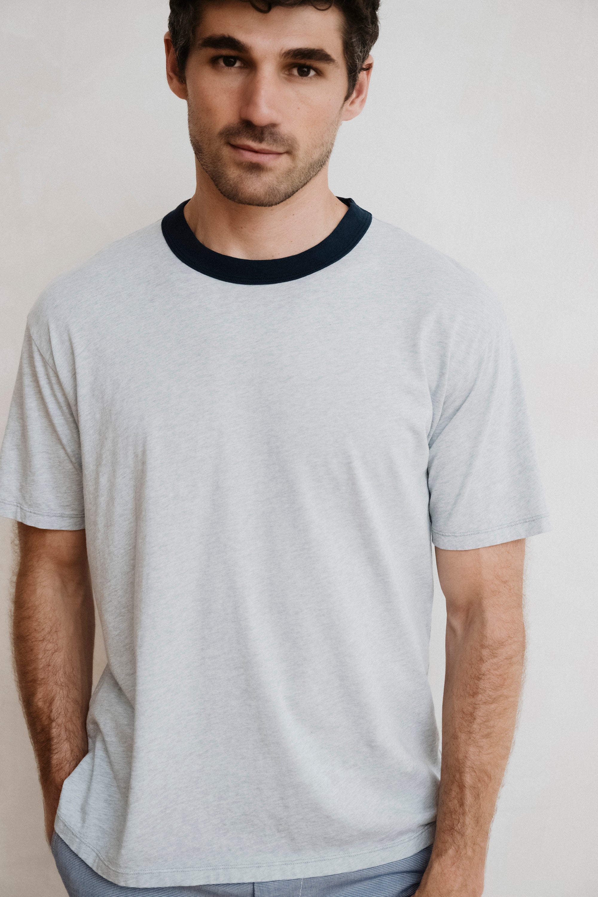 SS Organic Heather Ringer Tee