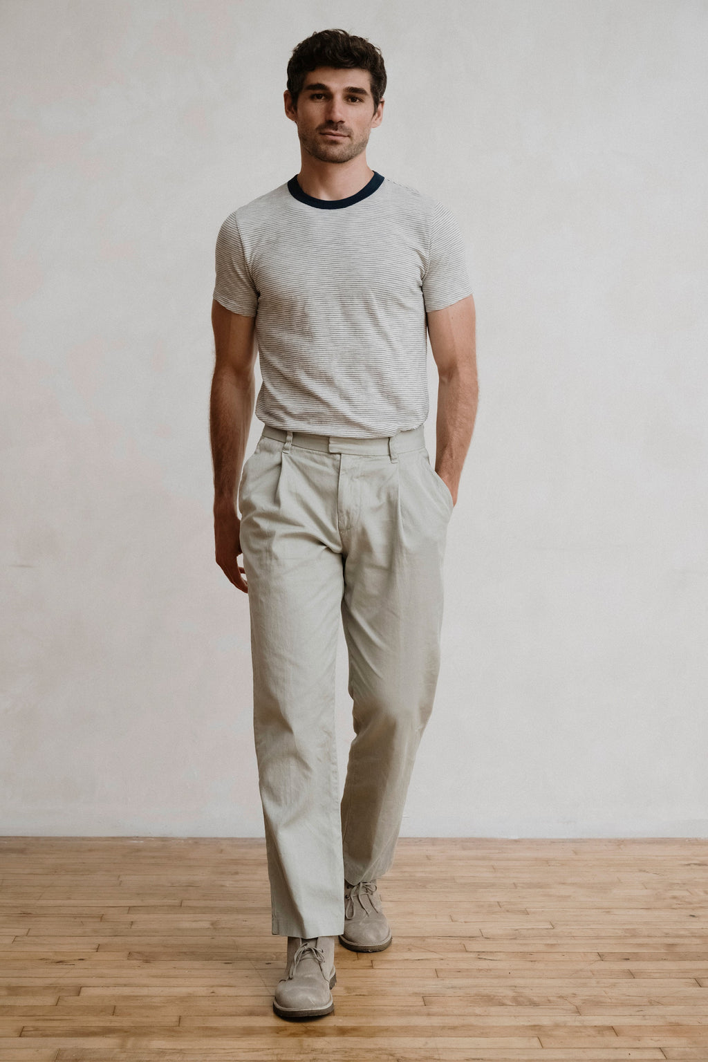 SS Thin Stripe Ringer Tee