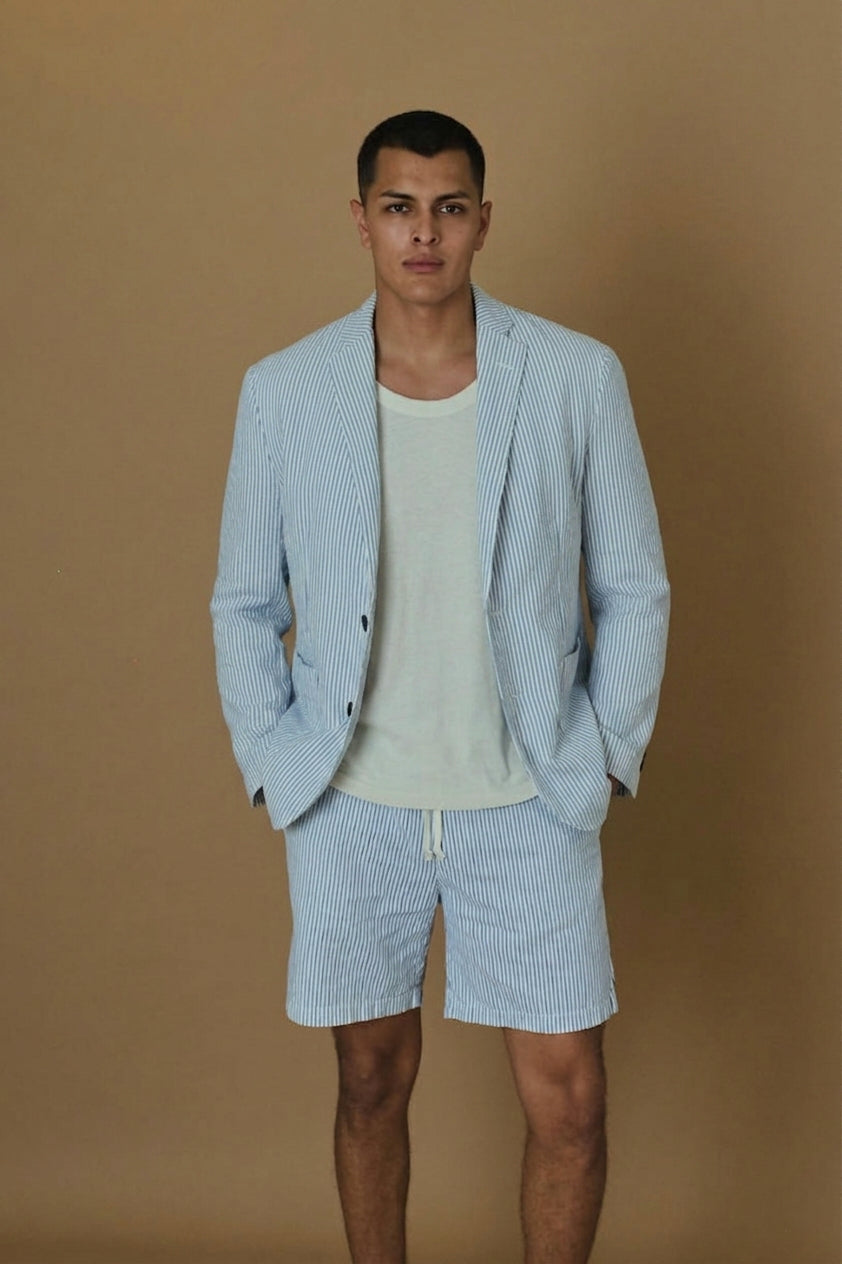 Cotton Hemp Stripe Blazer