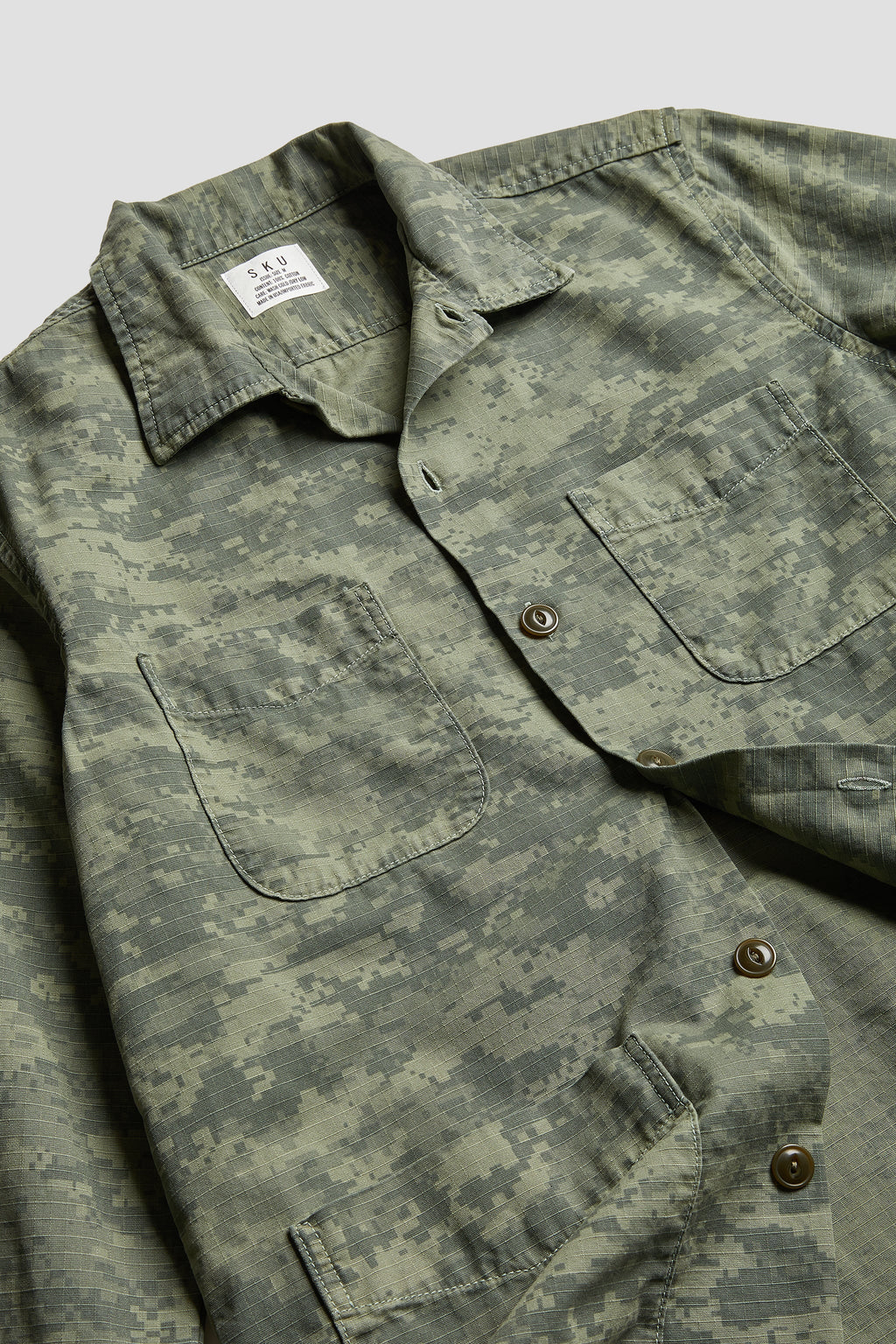 Overdyed Camo Shirt Jacket