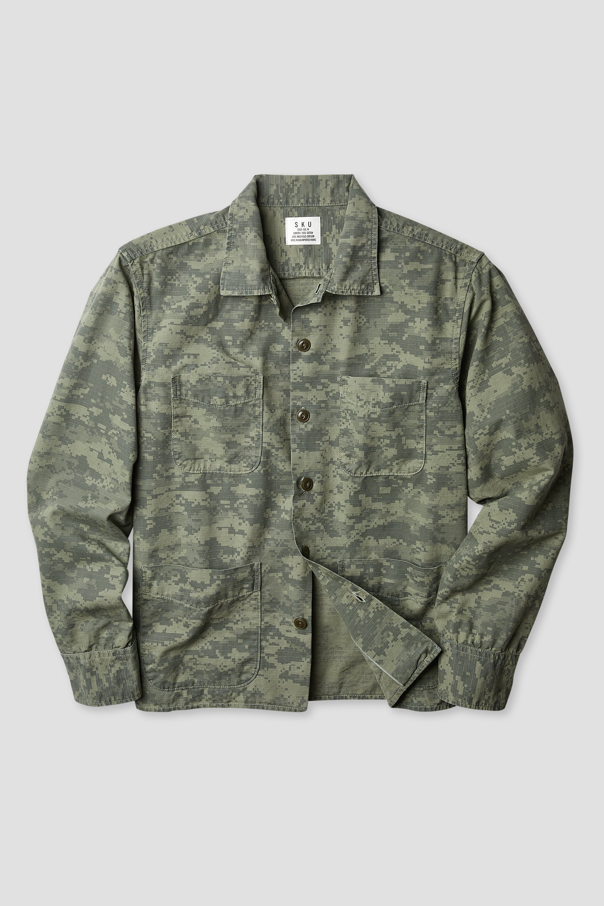 Overdyed Camo Shirt Jacket