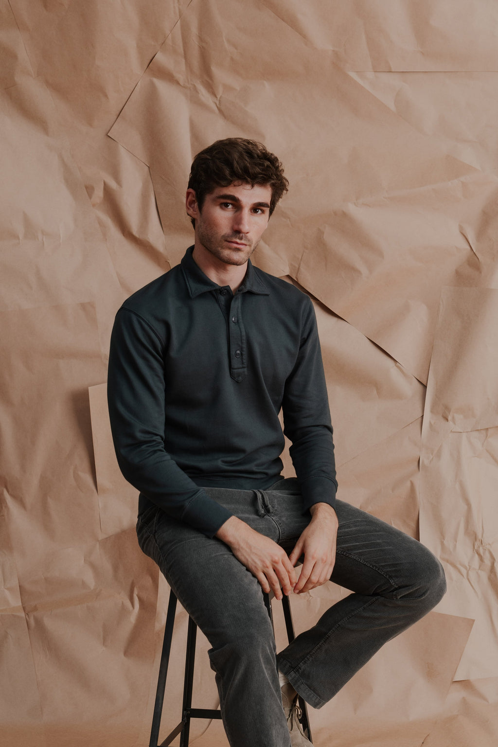 Long Sleeve Fleece Polo